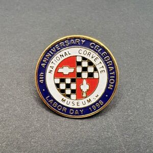 National Corvette Museum 1998 4th Anniversary Celebration Labor‎ Day Lapel Pin
